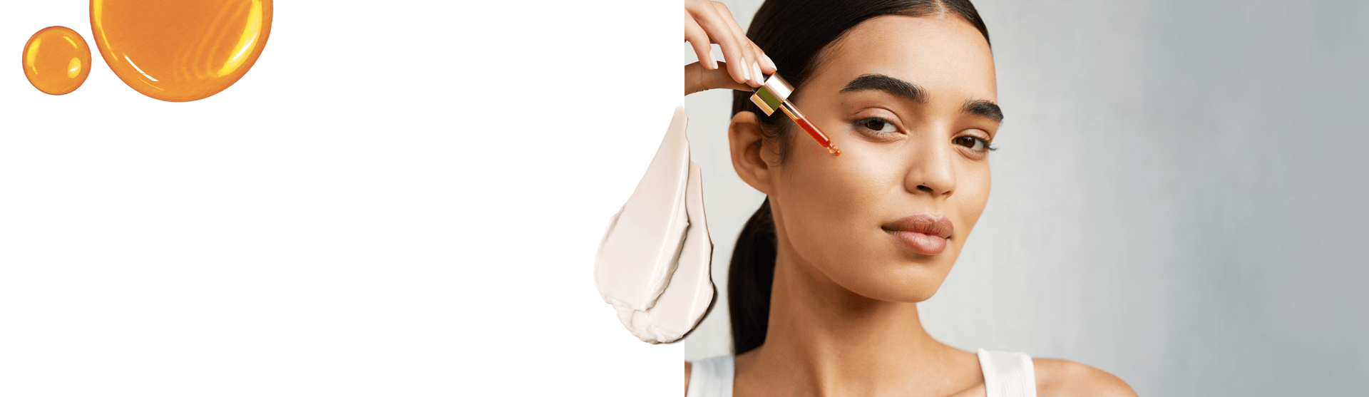 Model using face oil